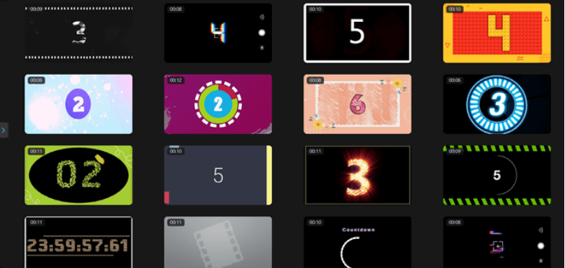 PowerDirectorソフト内にある無料スライドショーテンプレート「カウントダウン」
