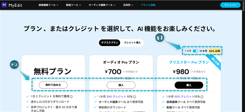MyEditの登録手順-2