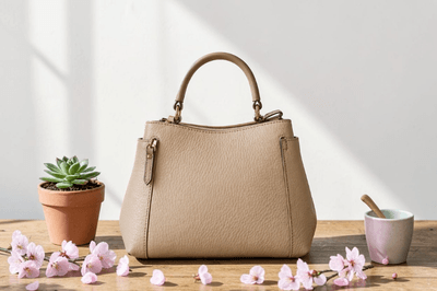 Photoroomで背景削除したカバンの画像にAIで背景生成した様子